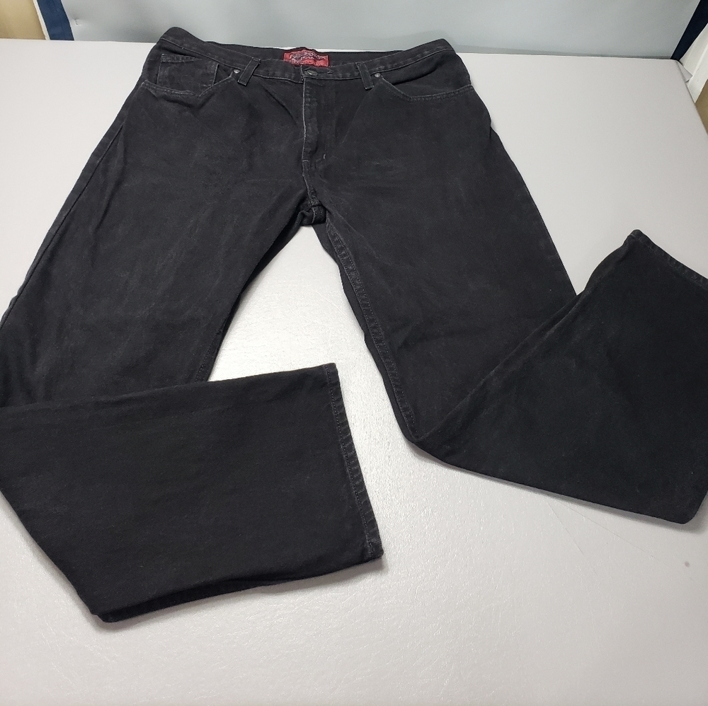 Mens Arizona black straight leg jeans size 36X32